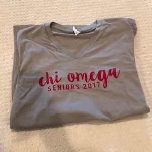 Chi Omega Large V Neck T Shirt